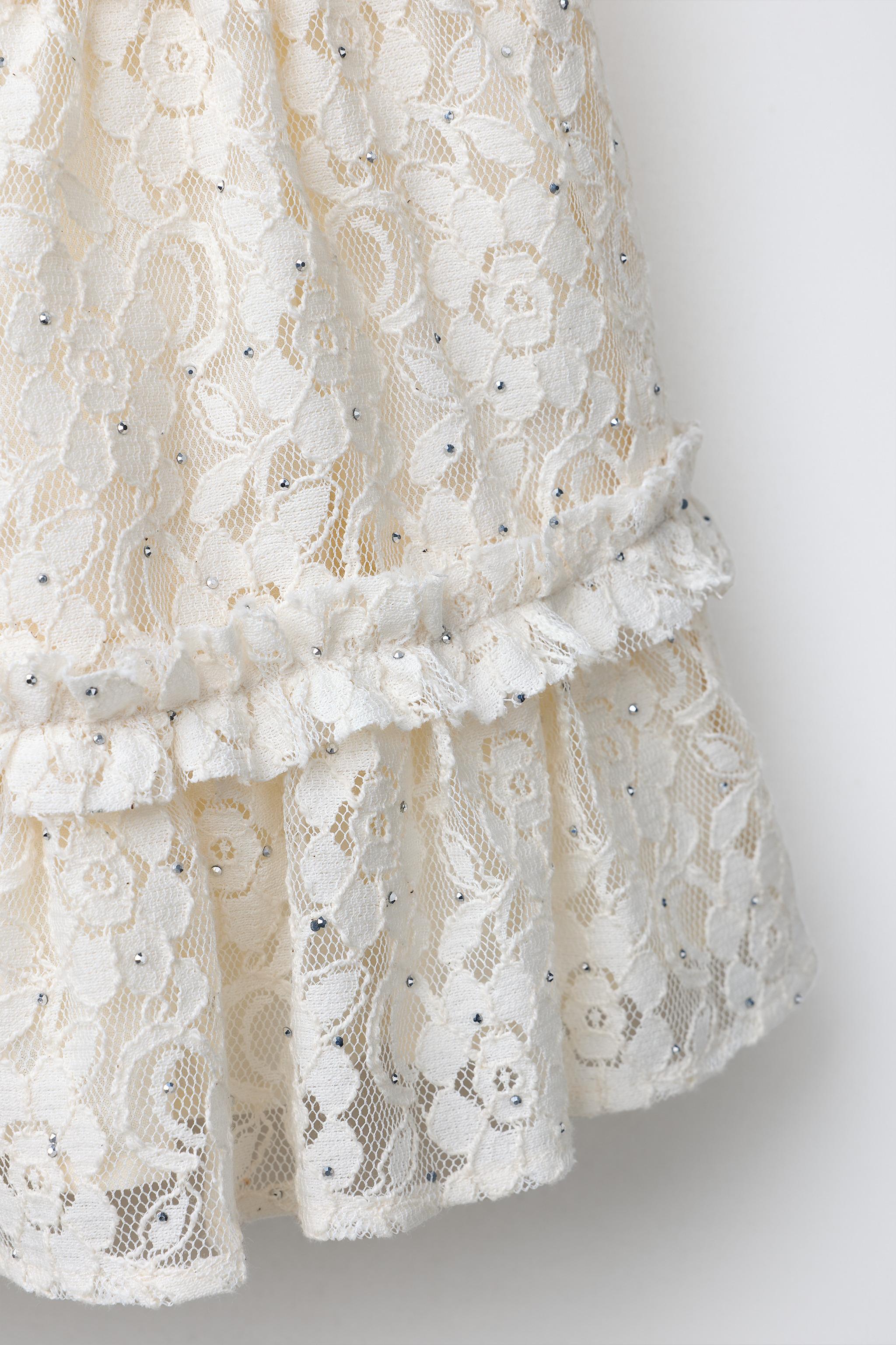 SPARKLY RUFFLED FLORAL SKIRT